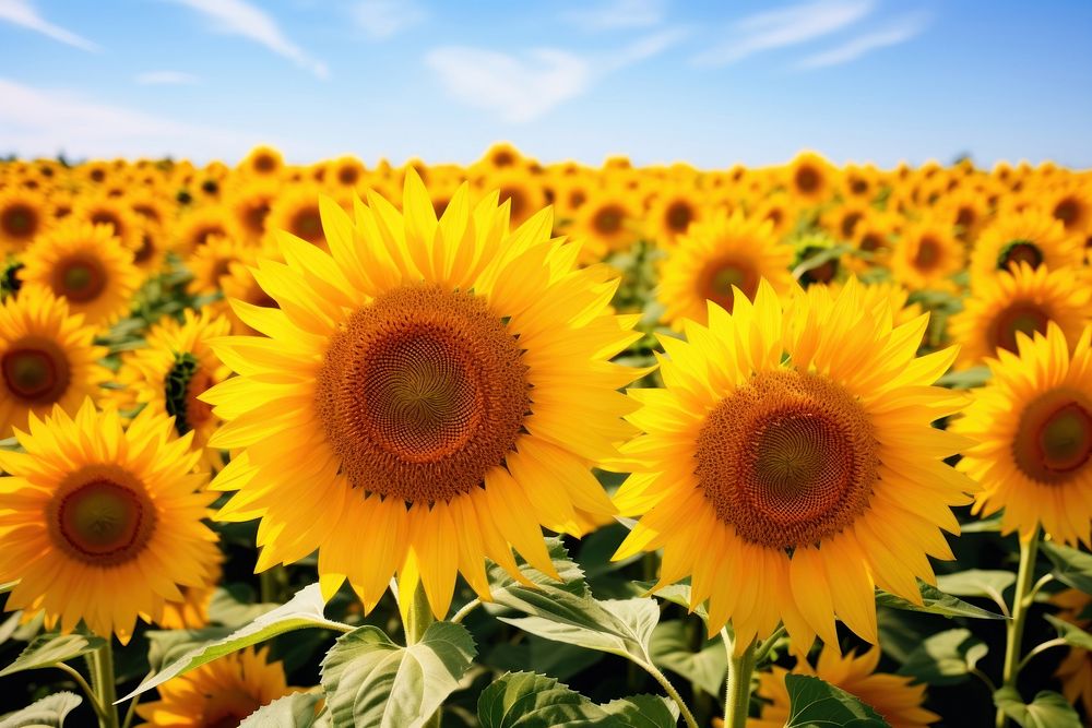Sunflowers field blooming agriculture. AI generated Image by rawpixel.