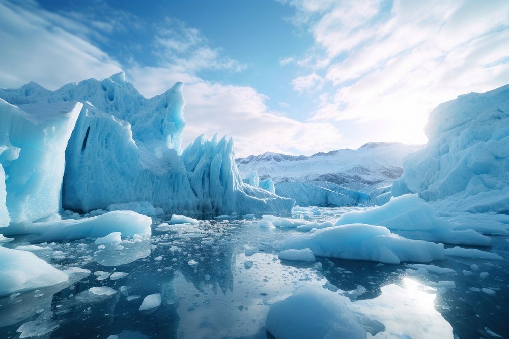 Ice floating Glaciers glacier. AI generated Image by rawpixel.