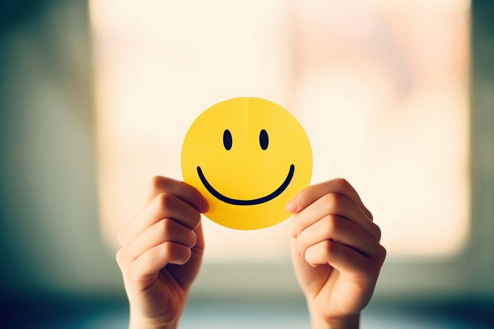 Happy smile face hand photo anthropomorphic. AI generated Image by rawpixel.