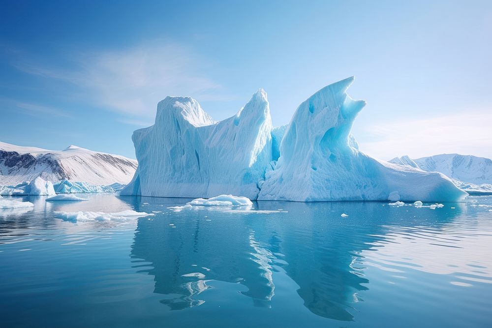 Glacier floating Icebergs iceberg. AI generated Image by rawpixel.