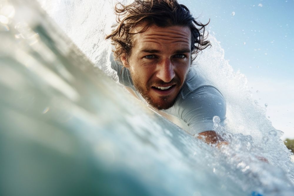 Recreation swimming outdoors surfing. AI generated Image by rawpixel.