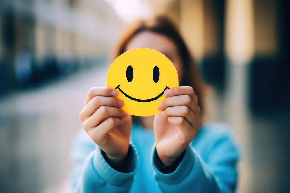 Happy smile face holding photo hand. AI generated Image by rawpixel.