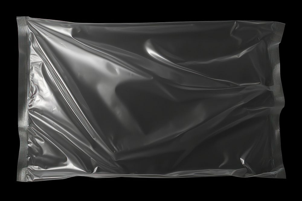 Plastic wrap texture black black background monochrome. 