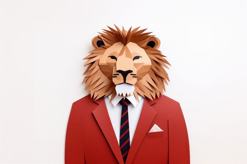 Lion businessman animal mammal adult. AI generated Image by rawpixel.