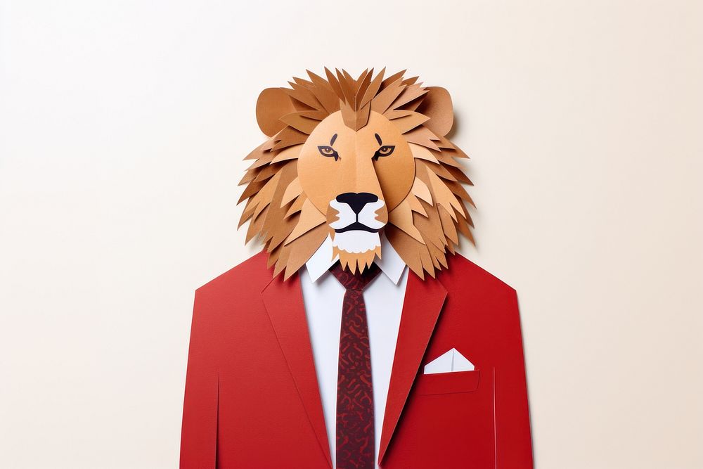 Lion businessman mammal animal adult. 