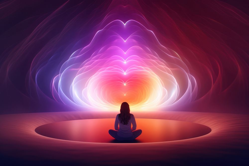 Awakening Spiritual purple light. AI generated Image by rawpixel.