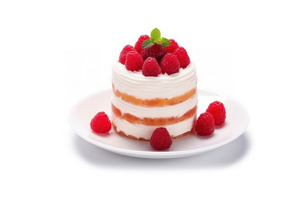 Strawbery cake raspberry dessert fruit. AI generated Image by rawpixel.