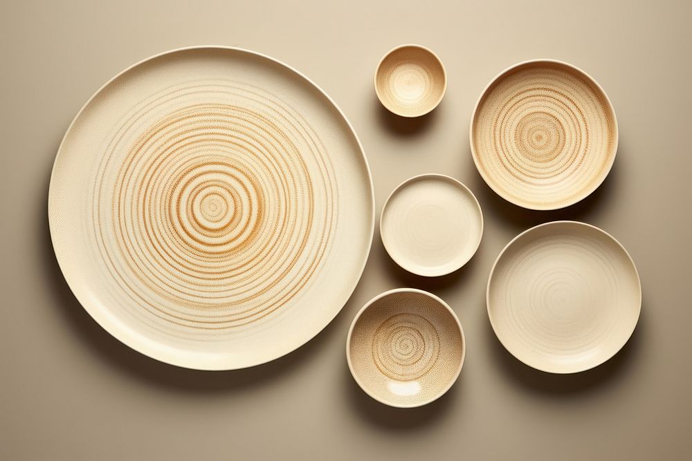 Ceramic dinner plates bowl arrangement. AI generated Image by rawpixel.
