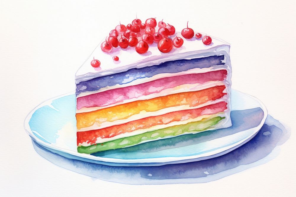 Rainbow Cake cake dessert food. AI generated Image by rawpixel.