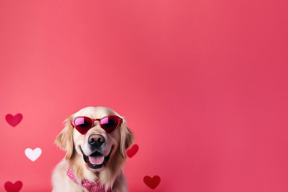 Dog sunglasses retriever portrait. 