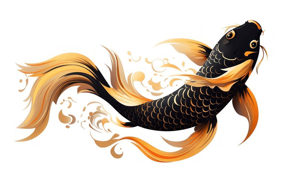 Koi fish animal koi white background. AI generated Image by rawpixel.