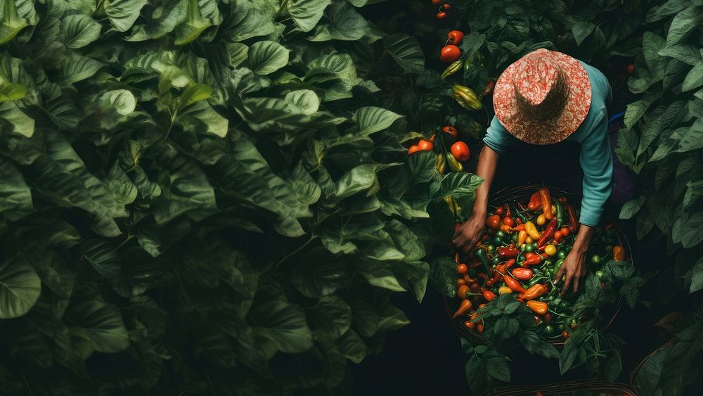 Harvesting vegetable gardening plant. 