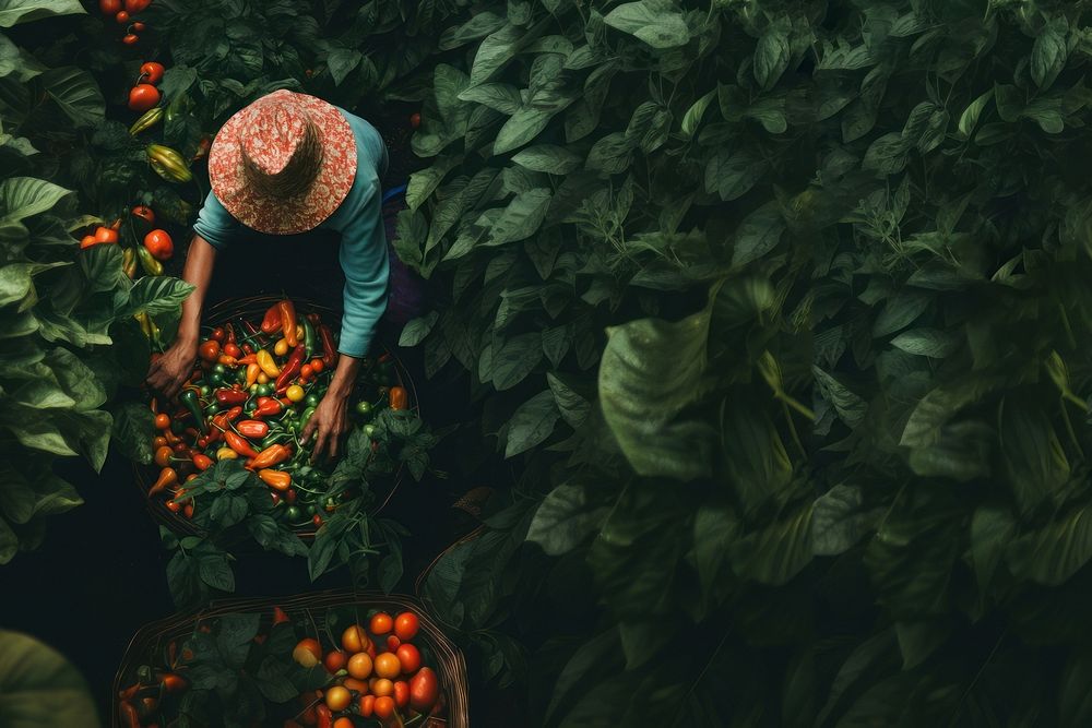 Harvesting vegetable gardening plant. 