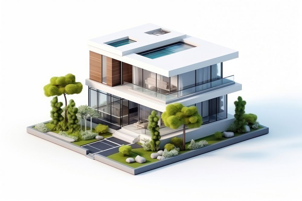 Modern house architecture building plant. | Free Photo Illustration ...