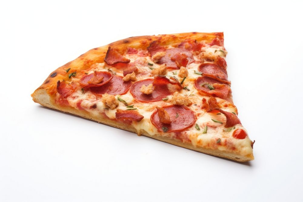 Italian food pizza slice white background. AI generated Image by rawpixel.
