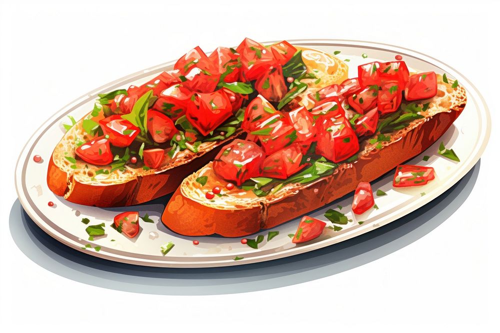 Italian food bread plate meal. AI generated Image by rawpixel.