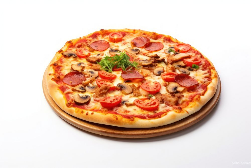 Italian food pizza white background italian food. AI generated Image by rawpixel.