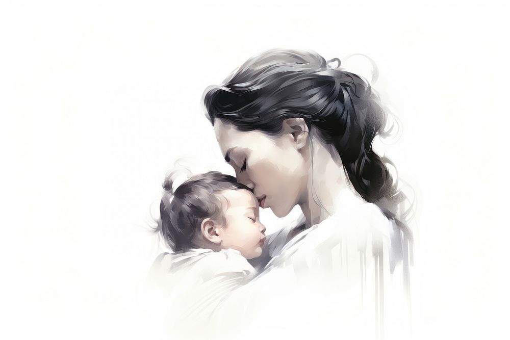 Mother portrait kissing adult. AI generated Image by rawpixel.