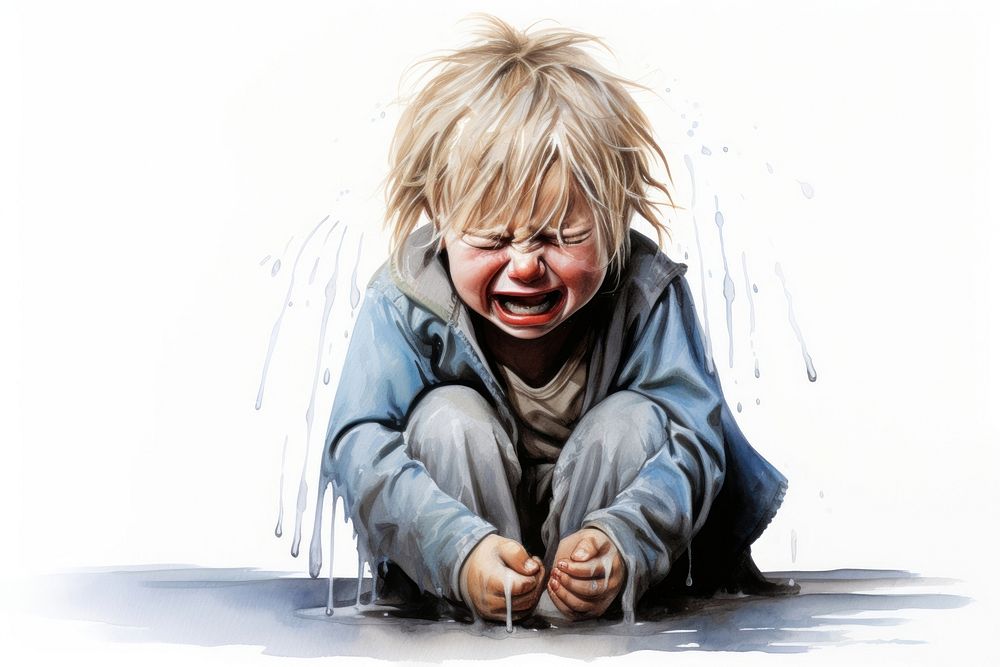 Children crying child portrait. AI generated Image by rawpixel.