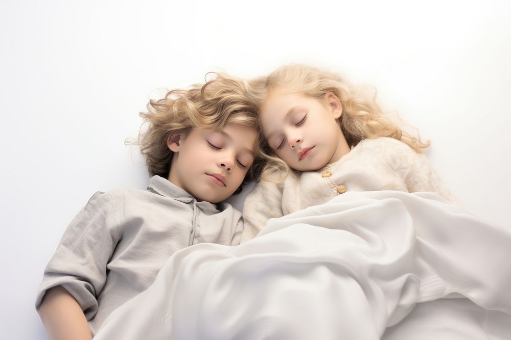 Children sleeping portrait blanket. AI generated Image by rawpixel.