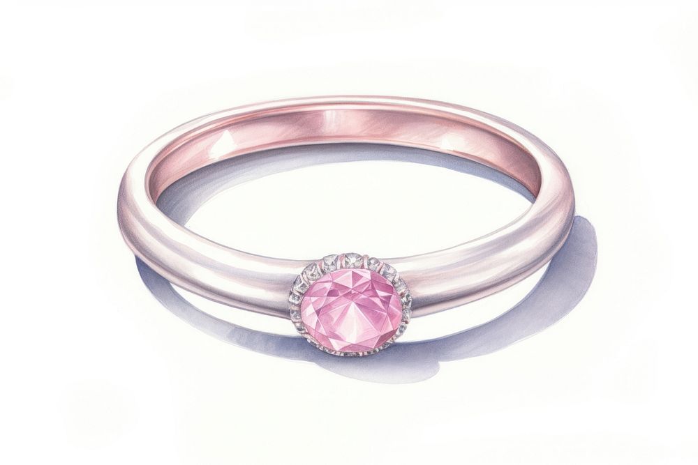 Pink diamond ring gemstone jewelry silver. AI generated Image by rawpixel.