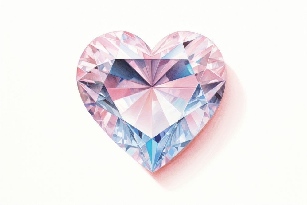 Diamond heart gemstone jewelry white background. AI generated Image by rawpixel.