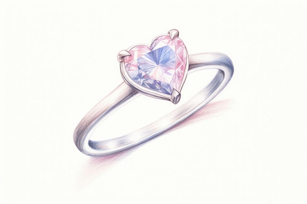 Diamond heart ring gemstone jewelry silver. 