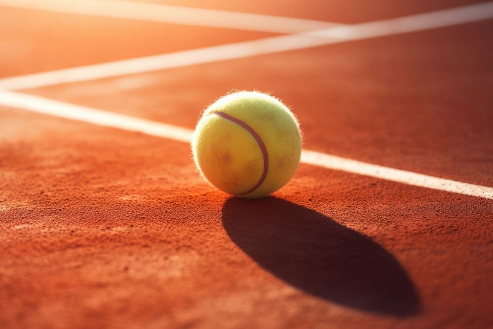 photo of tennis on a court. AI generated Image by rawpixel.