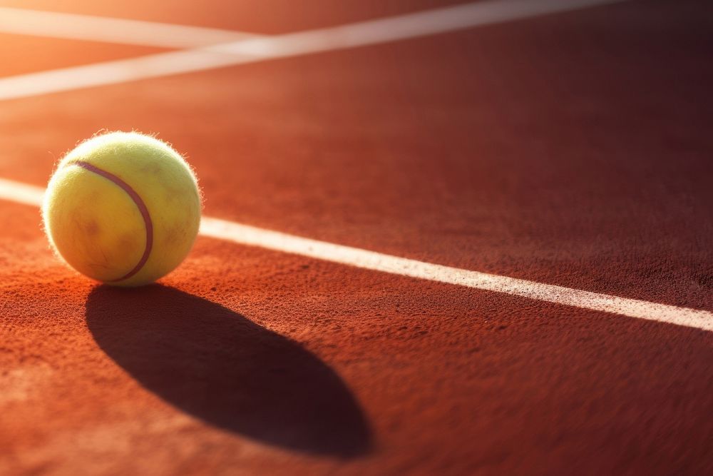 photo of tennis on a court. AI generated Image by rawpixel.