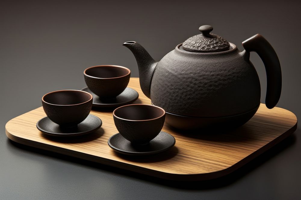 Wabisabi tea set Zen teapot. AI generated Image by rawpixel.