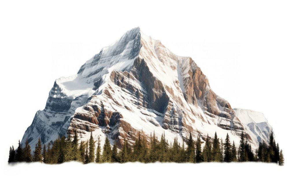 Snow cap rocky mountain landscape outdoors nature. AI generated Image by rawpixel.