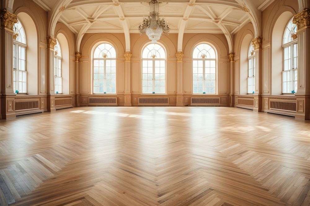 Castle ballroom floor wood flooring. AI generated Image by rawpixel.