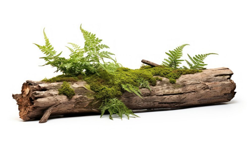 Fallen log plant leaf tree. AI generated Image by rawpixel.
