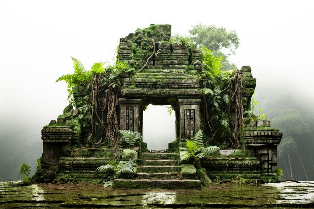 Jungle ancien temple architecture outdoors nature. AI generated Image by rawpixel.