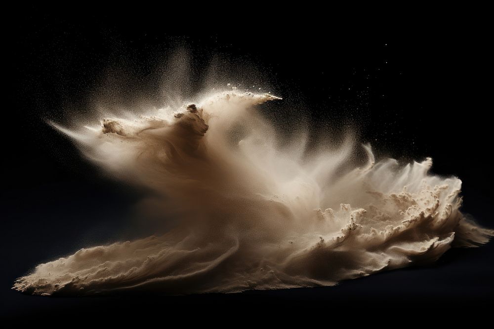 Sand dust blowing nature night black background. AI generated Image by rawpixel.