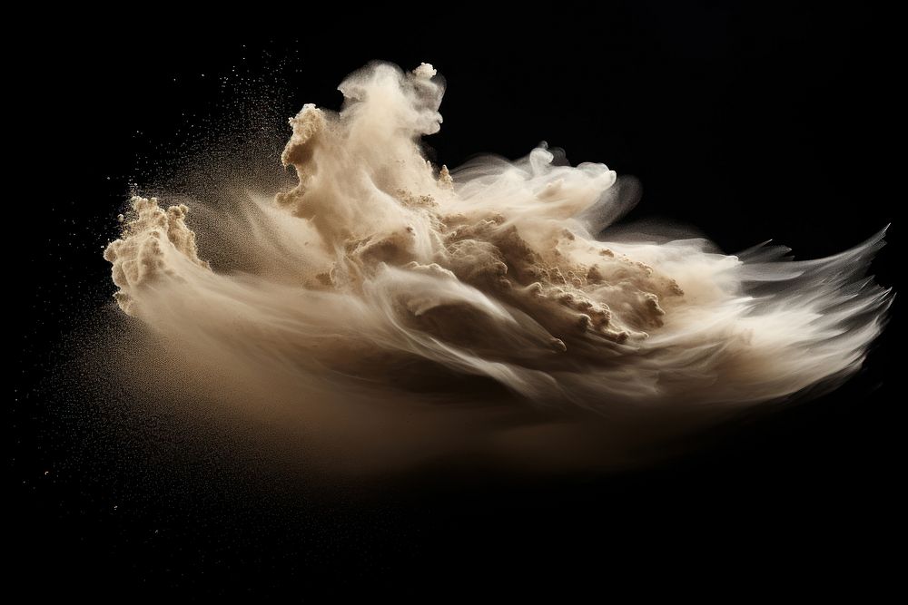 Sand dust blowing black background exploding darkness. AI generated Image by rawpixel.