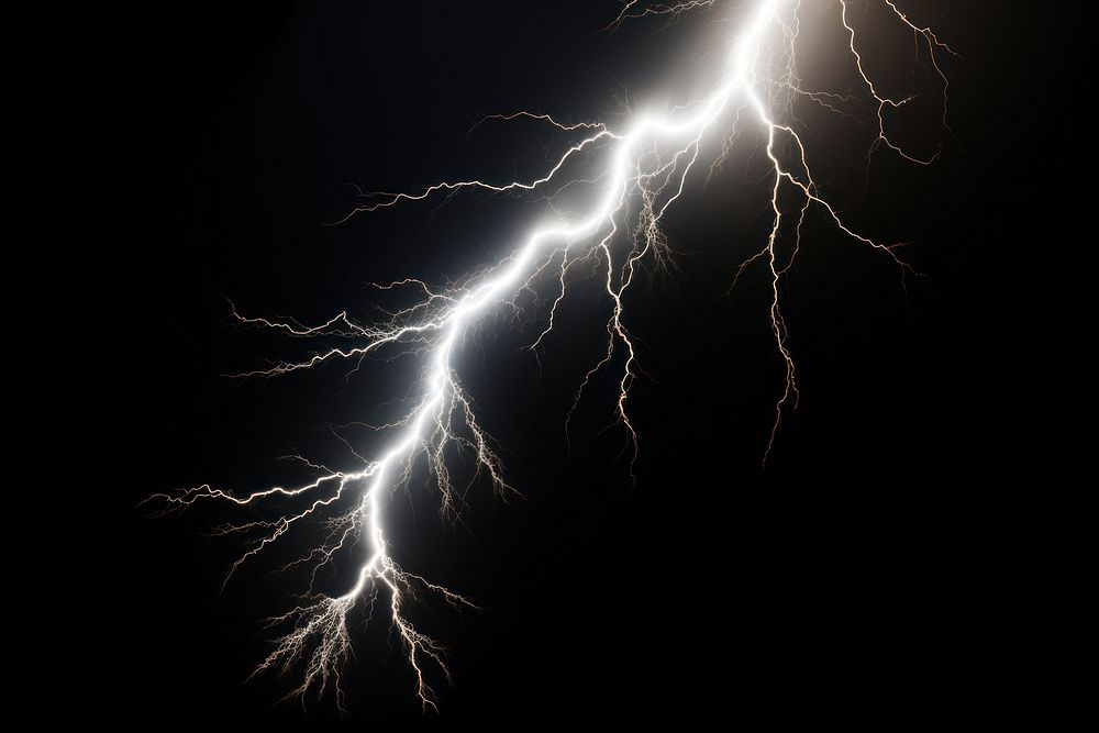Thunder thunderstorm lightning nature. AI generated Image by rawpixel.