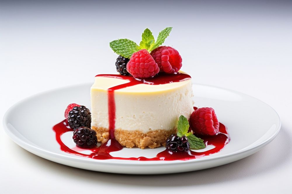 Cheese Cake cheesecake dessert plate. AI generated Image by rawpixel.