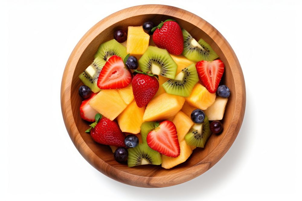 Fruit salad bowl strawberry. AI generated Image by rawpixel.