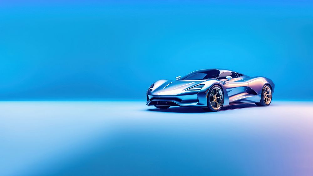 photo of metalic blue sport car, isolated on solid color background. AI generated Image by rawpixel.