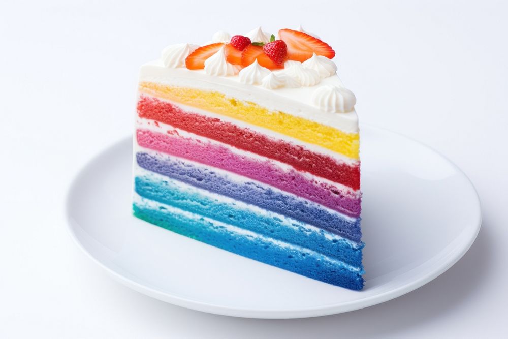 Rainbow Cake cake dessert berry. AI generated Image by rawpixel.