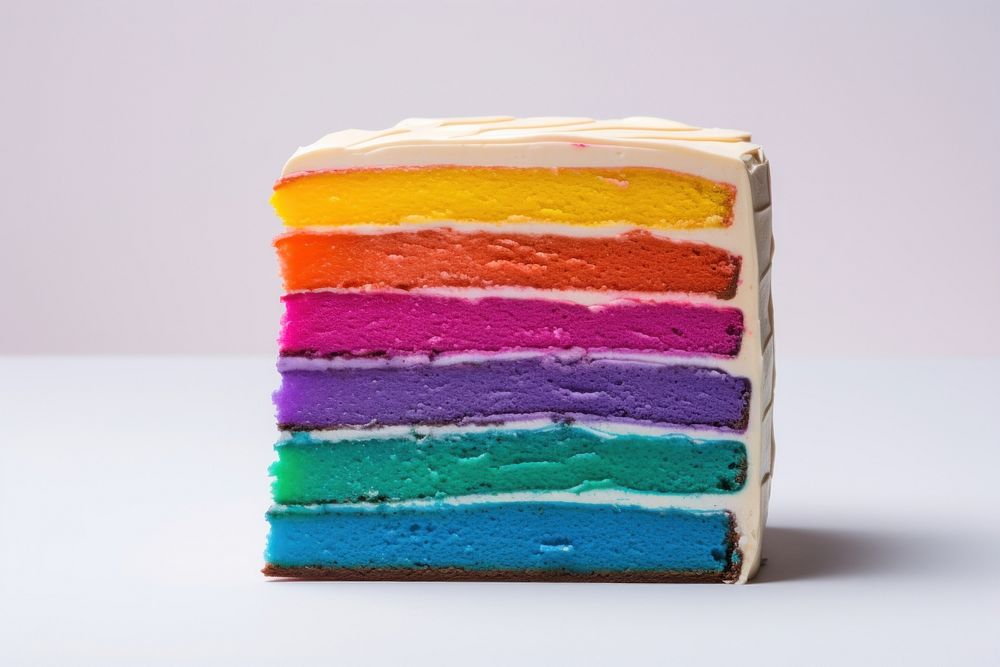 Rainbow Cake cake confectionery dessert. AI generated Image by rawpixel.