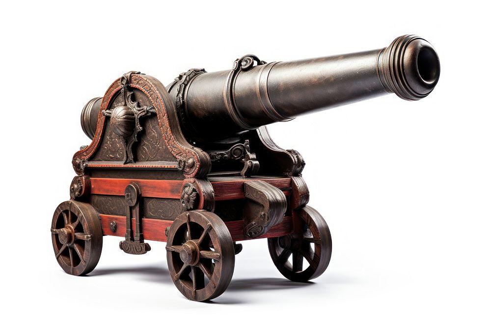 Cannon weapon white background architecture. AI generated Image by rawpixel.