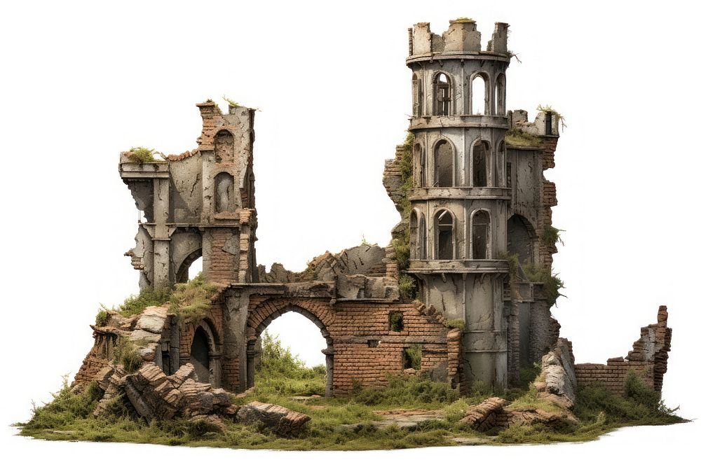 Medieval castel ruins architecture building castle. AI generated Image by rawpixel.