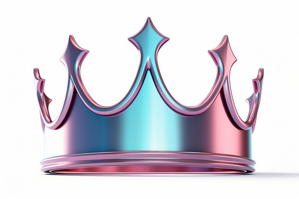 Gradient chrom crown white background accessories. AI generated Image by rawpixel.