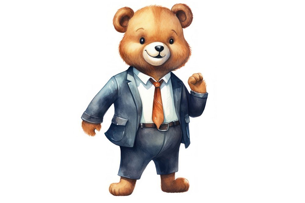 Cute animal characters wearing a business suit bear toy representation. AI generated Image by rawpixel.