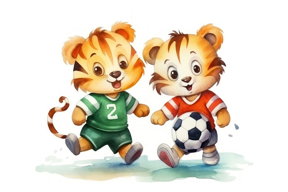 Playing soccer football sports cute. AI generated Image by rawpixel.