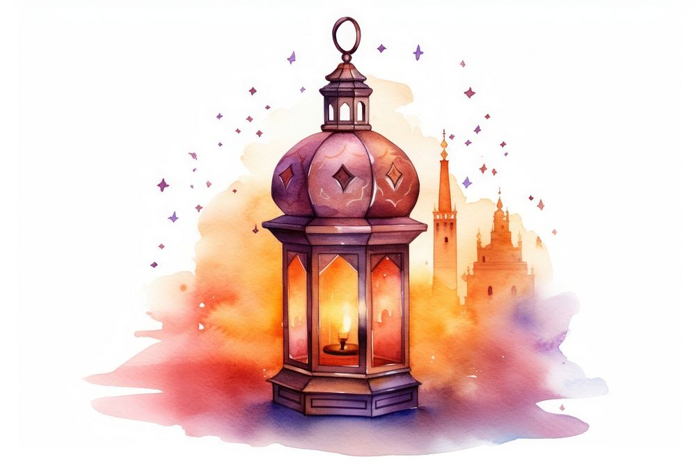 Ramadan lantern architecture illuminated. AI generated Image by rawpixel.