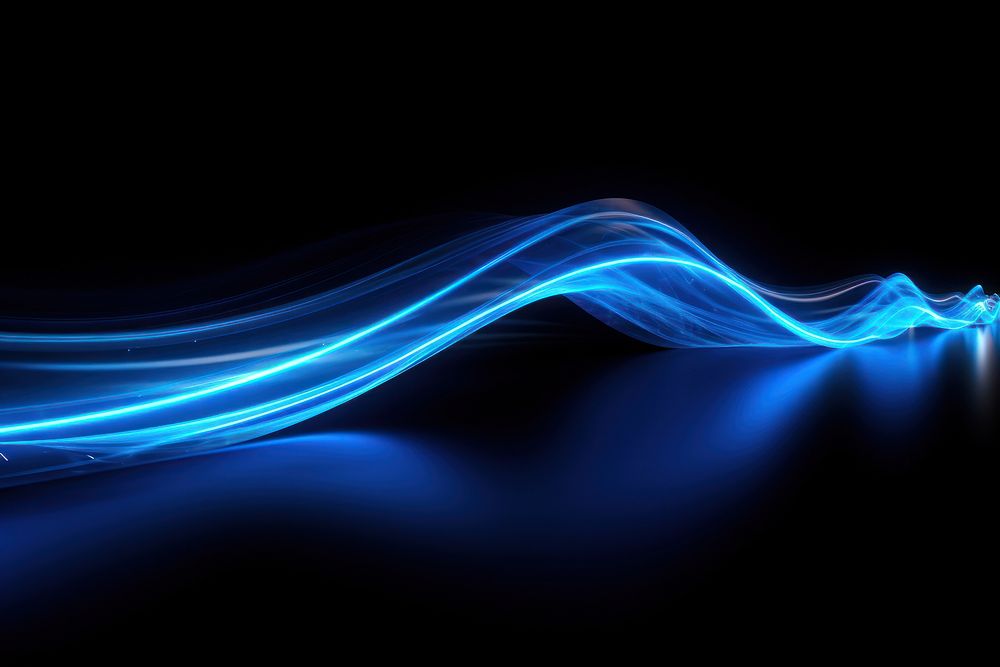 Neon blue light streaks  illuminated downloading. 