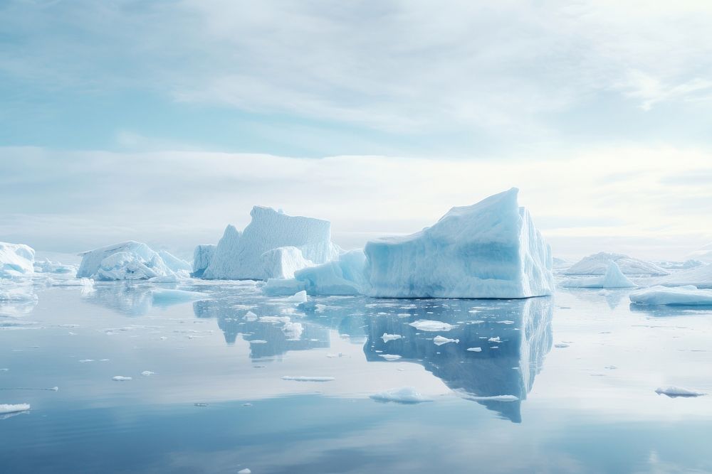 Icebergs melting mountain outdoors glacier. 